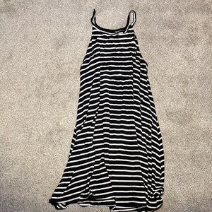 Old Navy Black and White Striped Maxi Dress